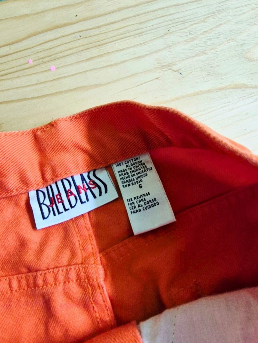 bebe Bright Orange Denim Shorts - Picture 2 of 7